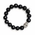 Black Onyx with Pavé Silver Skull on a white background