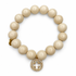 Beige Riverstone with Pavé Gold Signature Logo Pendant on a white background