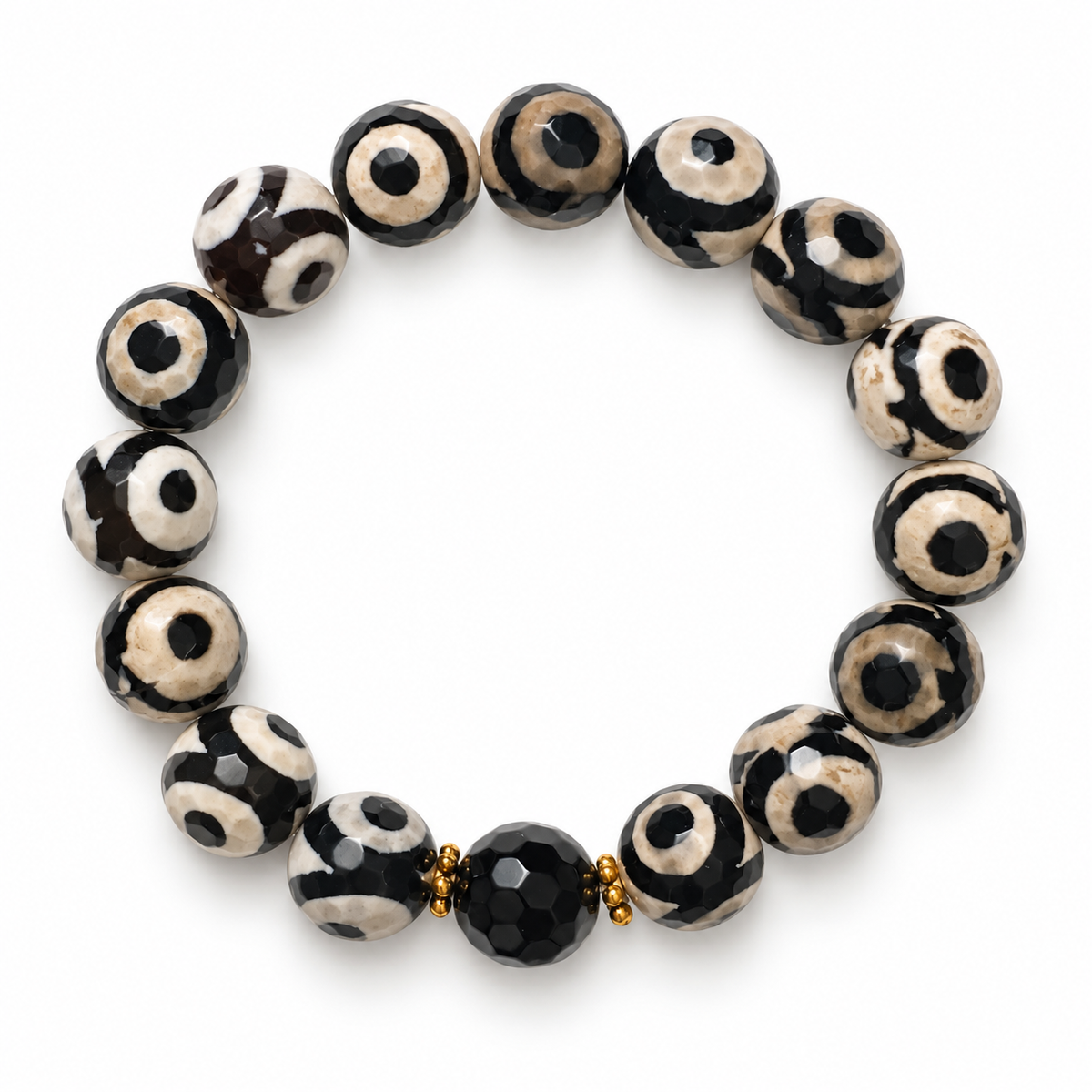 Tibetan Black Eye Agate with Black Onyx - Oriana LaMarca Designs