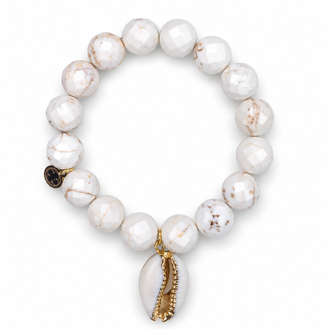 White Magnesite with Cowrie Shell Pendant - Oriana LaMarca Designs