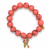 Coral Pink Howlite with Pavé Ice Cream Pendant on white studio background