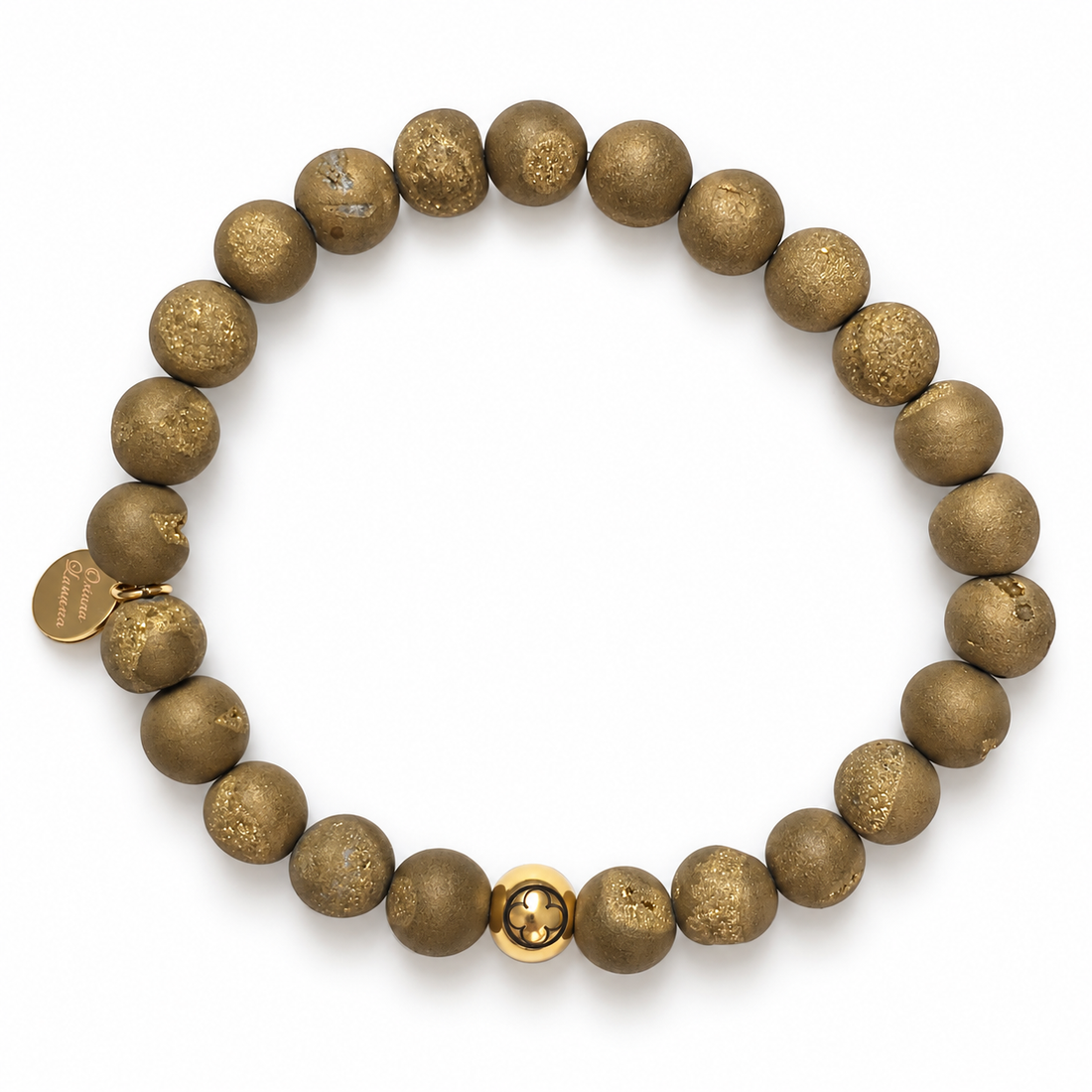 Mens Matte Gold Druzy with Gold Accent - Oriana LaMarca Designs