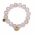 Rose Quartz with Gold Pavé Lips Pendant - Oriana LaMarca Designs