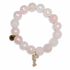 Rose Quartz with Pavé Cursive Love Pendant - Oriana LaMarca Designs