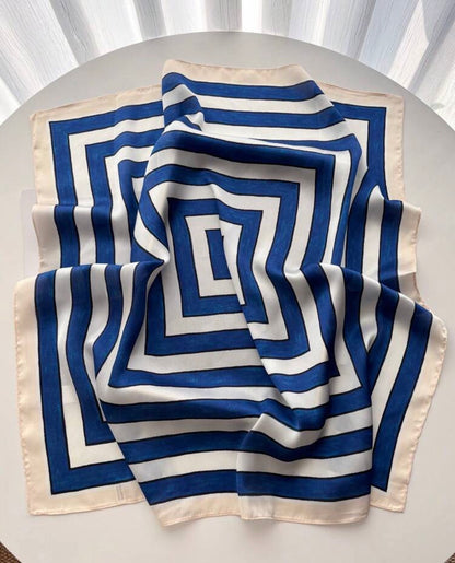 Blue Geo Petite Foulard