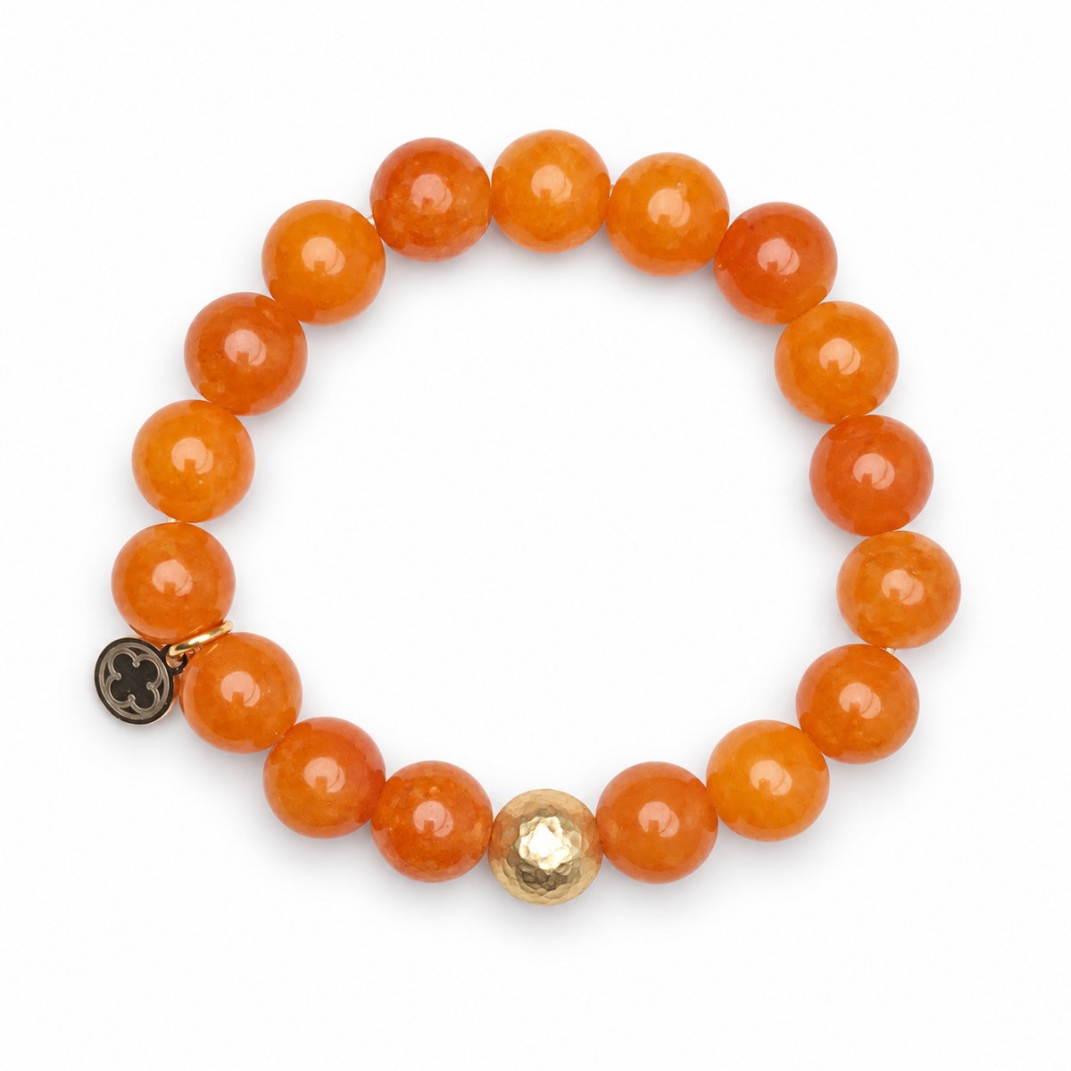 Orange Jade with Hammered Gold Accent - Oriana LaMarca Designs