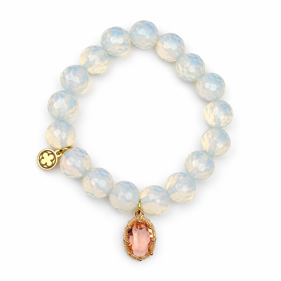 Opalite with Pavé Peach Crystal Point Pendant - Oriana LaMarca Designs