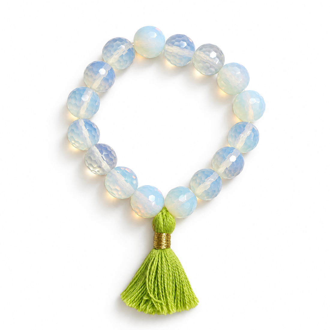 Opalite with Lime Green Tassel - Oriana LaMarca Designs