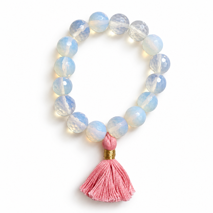 Opalite with Coral Tassel - Oriana LaMarca Designs