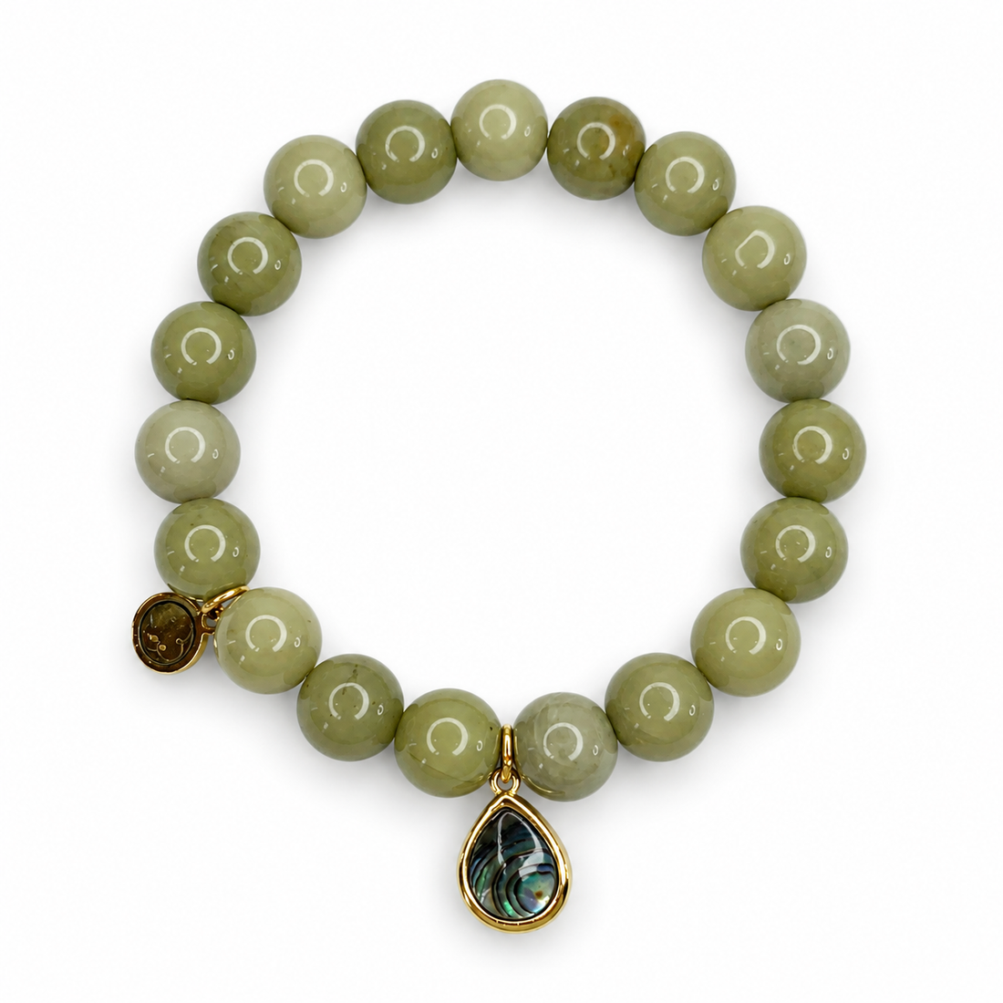 Pistachio Jade with Abalone Teardrop Pendant - Oriana LaMarca Designs