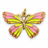 Camellia Pink/Yellow Butterfly Pendant on a white background