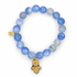 Serenity Blue Agate with Gold Filigree Hamsa Pendant - Oriana LaMarca Designs