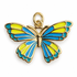 Camellia Yellow/Blue Butterfly Pendant on a white background