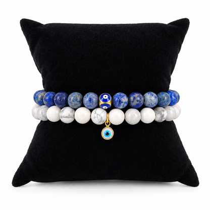 Mens Greek Chic Arm Party on white studio background