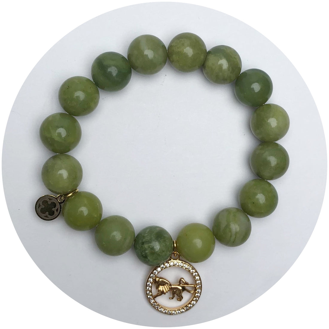 Green Garnet with Leo Zodiac Pendant