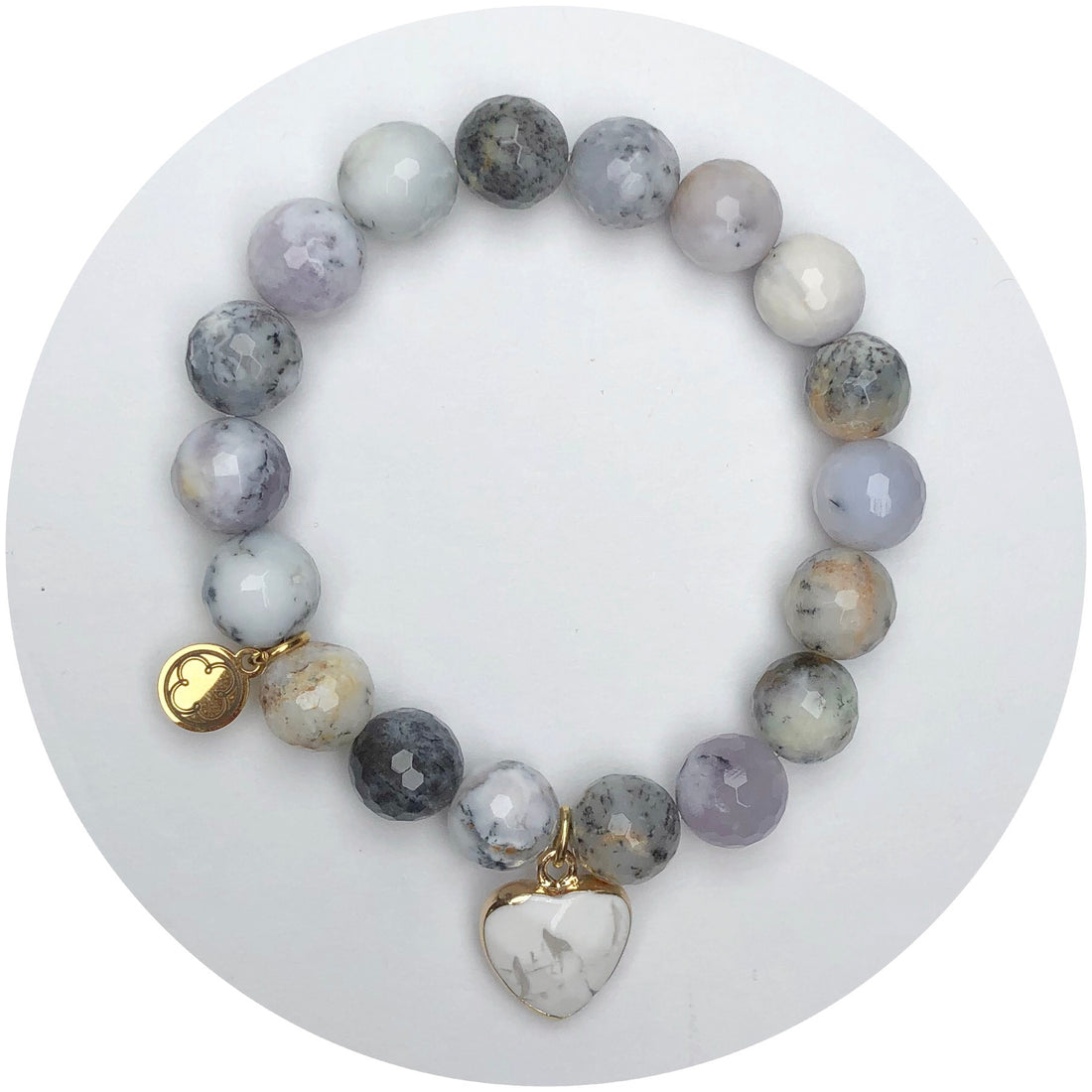 Light Quail Jasper with White Marbled Pendant