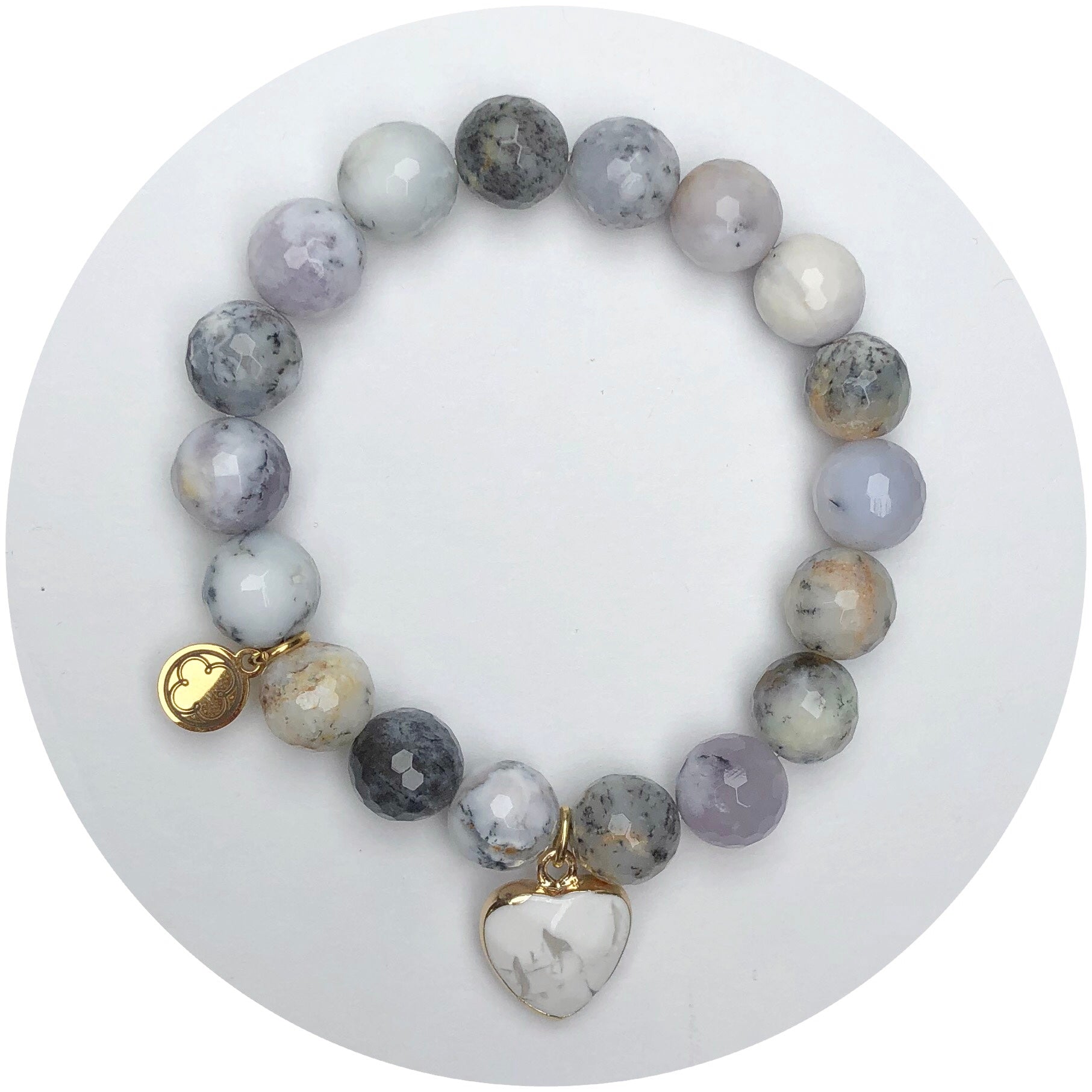 Light Quail Jasper with White Marbled Pendant