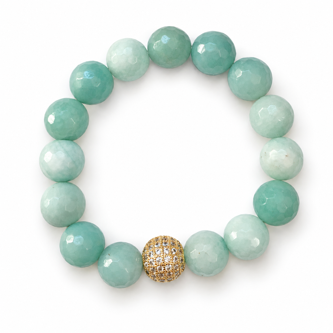 Amazonite Light with Micro Pavé Gold - Oriana LaMarca Designs