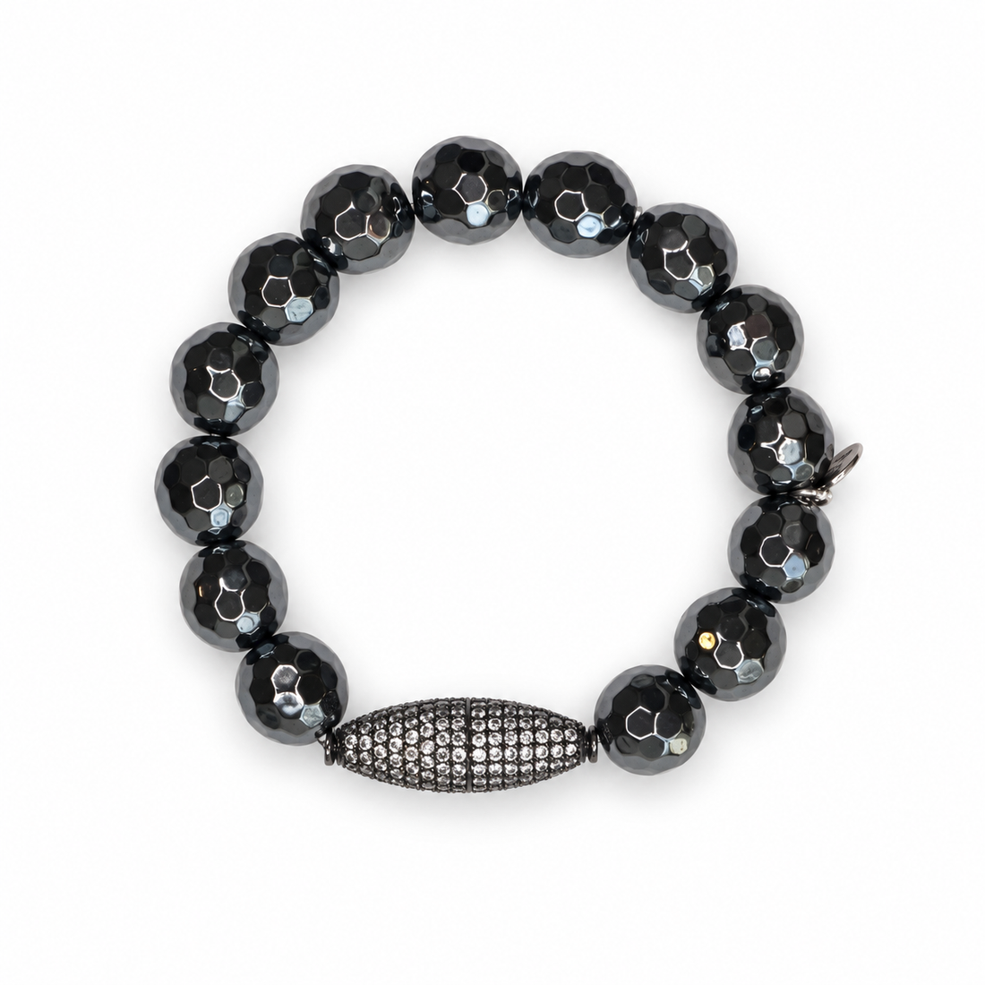 Hematite with Pavé Gunmetal Dome — Oriana LaMarca