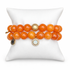 Orange Jade Color Stax bracelet set on white display pillow