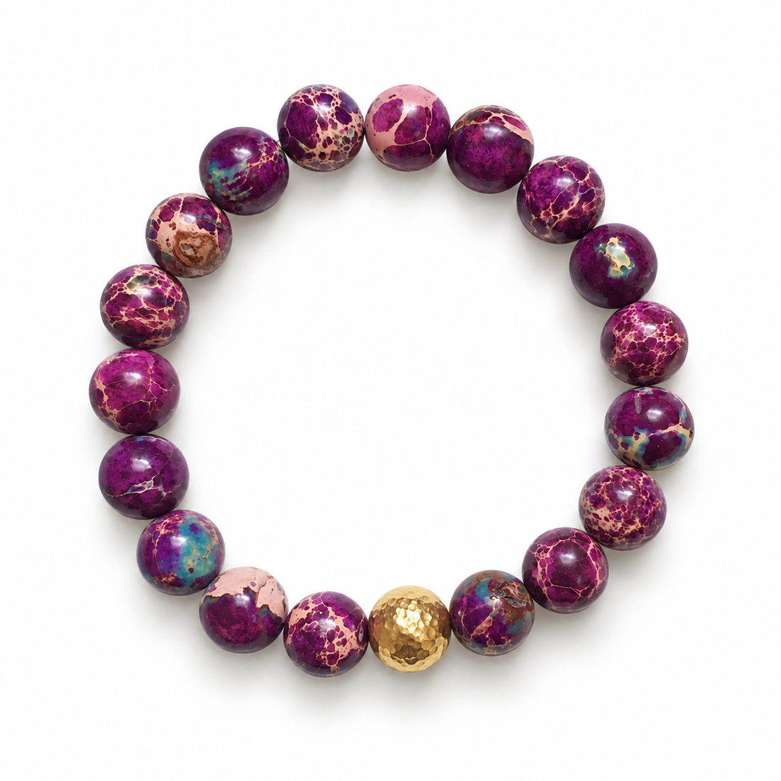 Purple Jasper with Hammered Gold Accent - Oriana LaMarca Designs