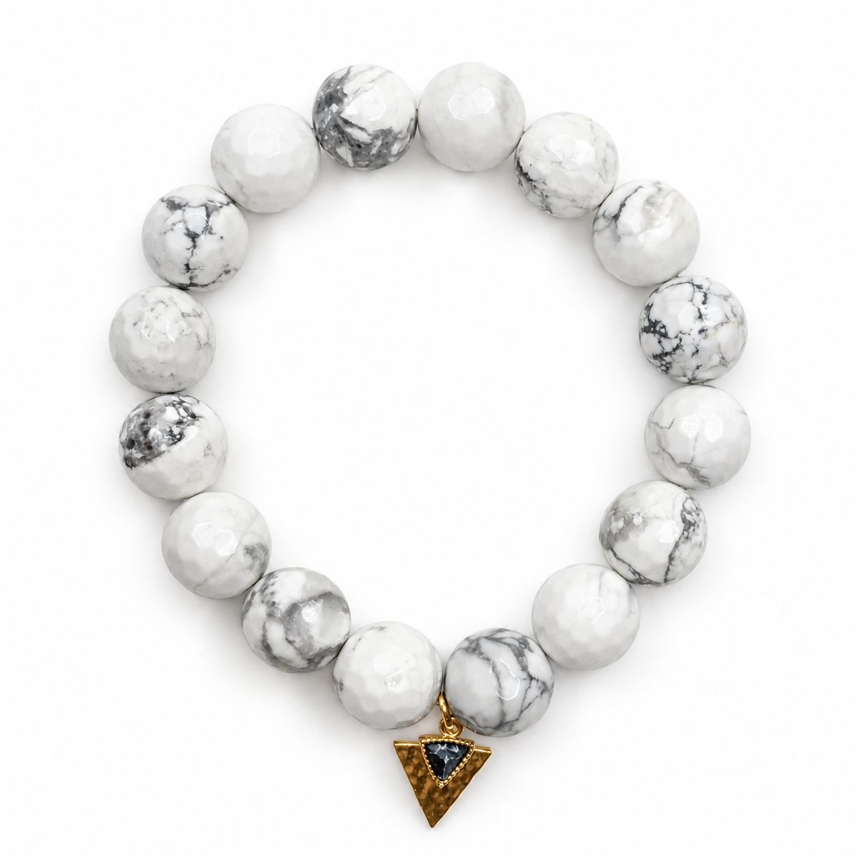 White Howlite with Black Howlite Dagger Pendant - Oriana LaMarca Designs