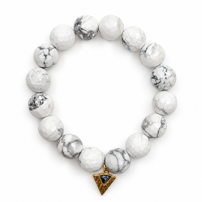 White Howlite with Black Howlite Dagger Pendant - Oriana LaMarca Designs