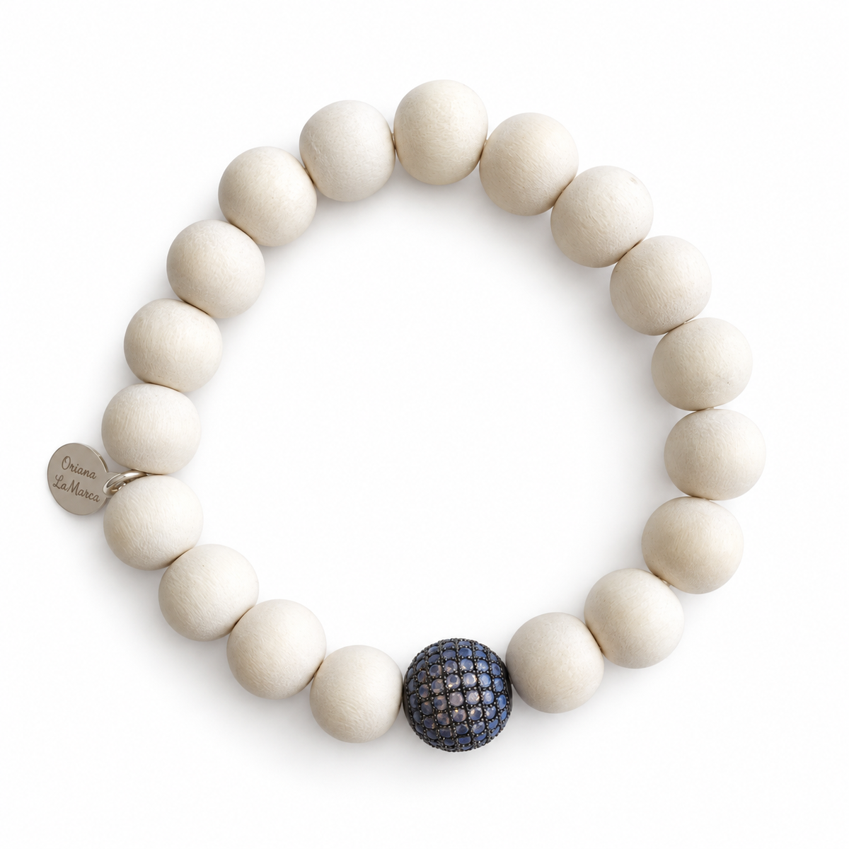 Blonde Wood with Pavé Gunmetal Accent - Oriana LaMarca Designs