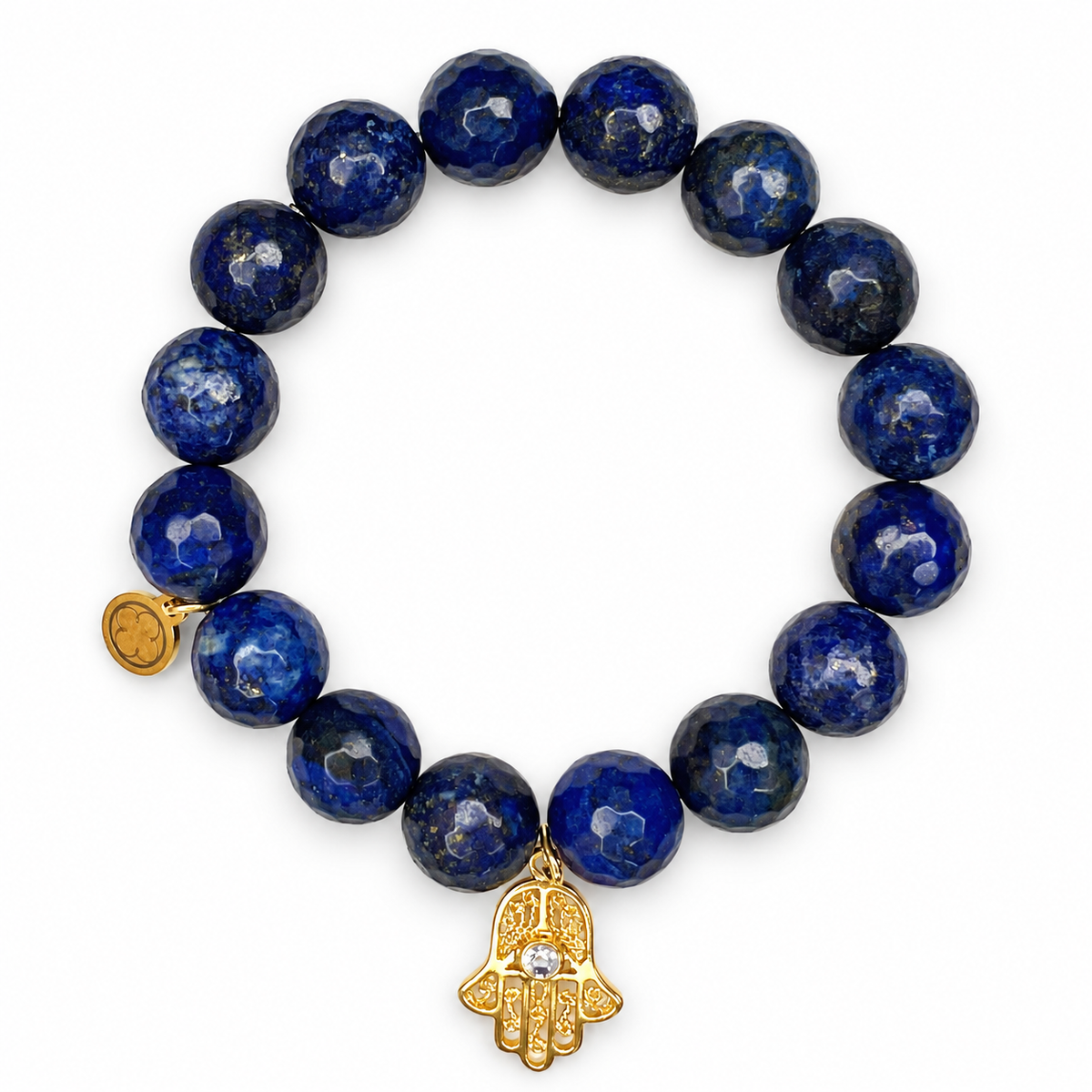 Lapis with Gold Filigree Hamsa Pendant — Oriana LaMarca