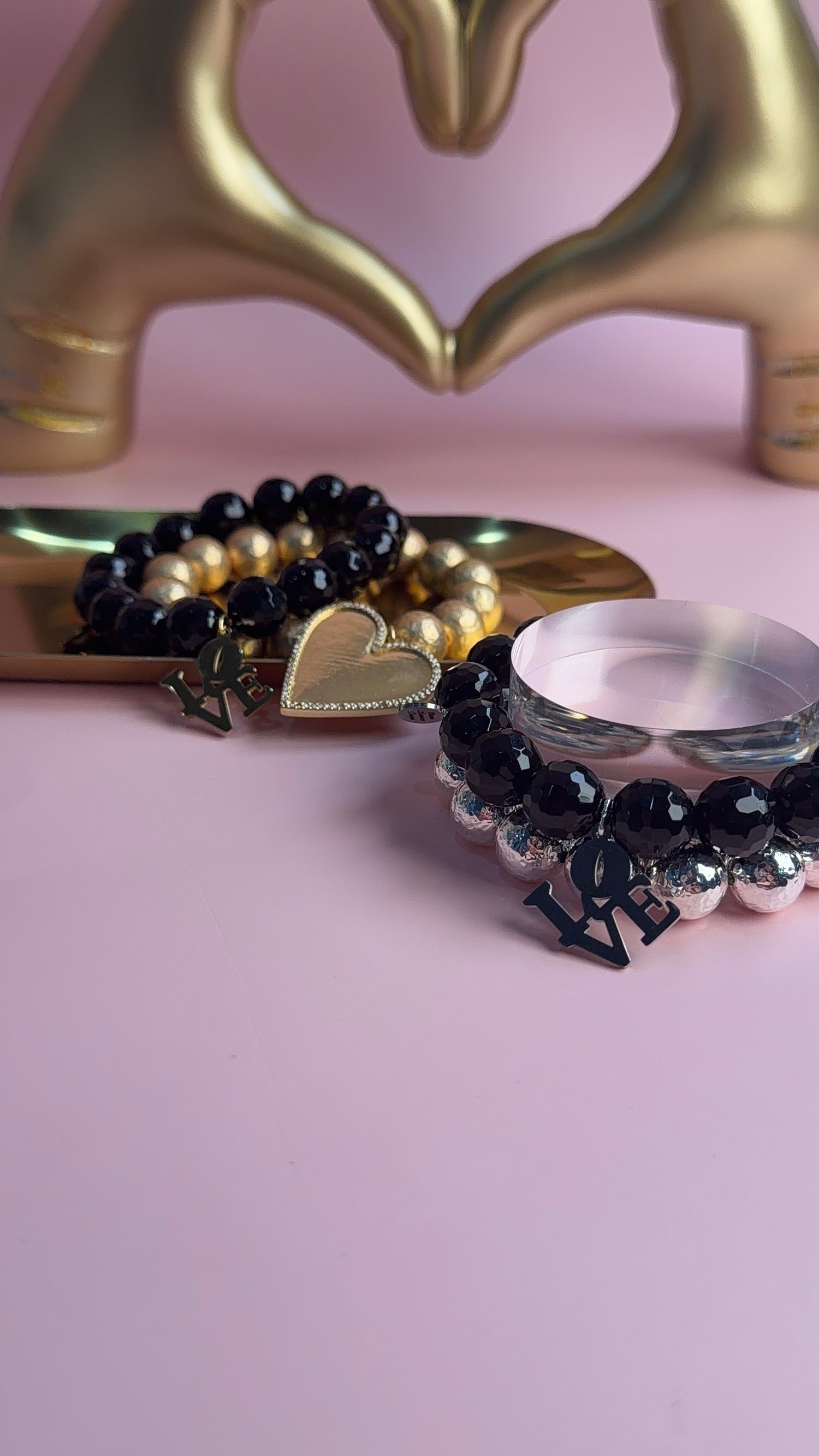 LIMITED EDITION Black Onyx with  Square Love Pendant