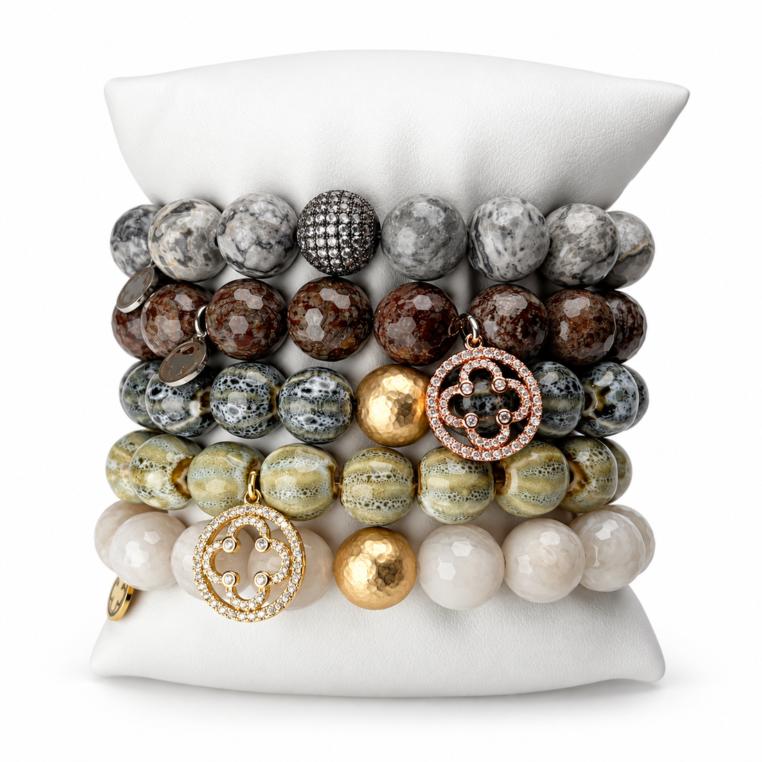 Smoky Quartz Armparty on white studio background