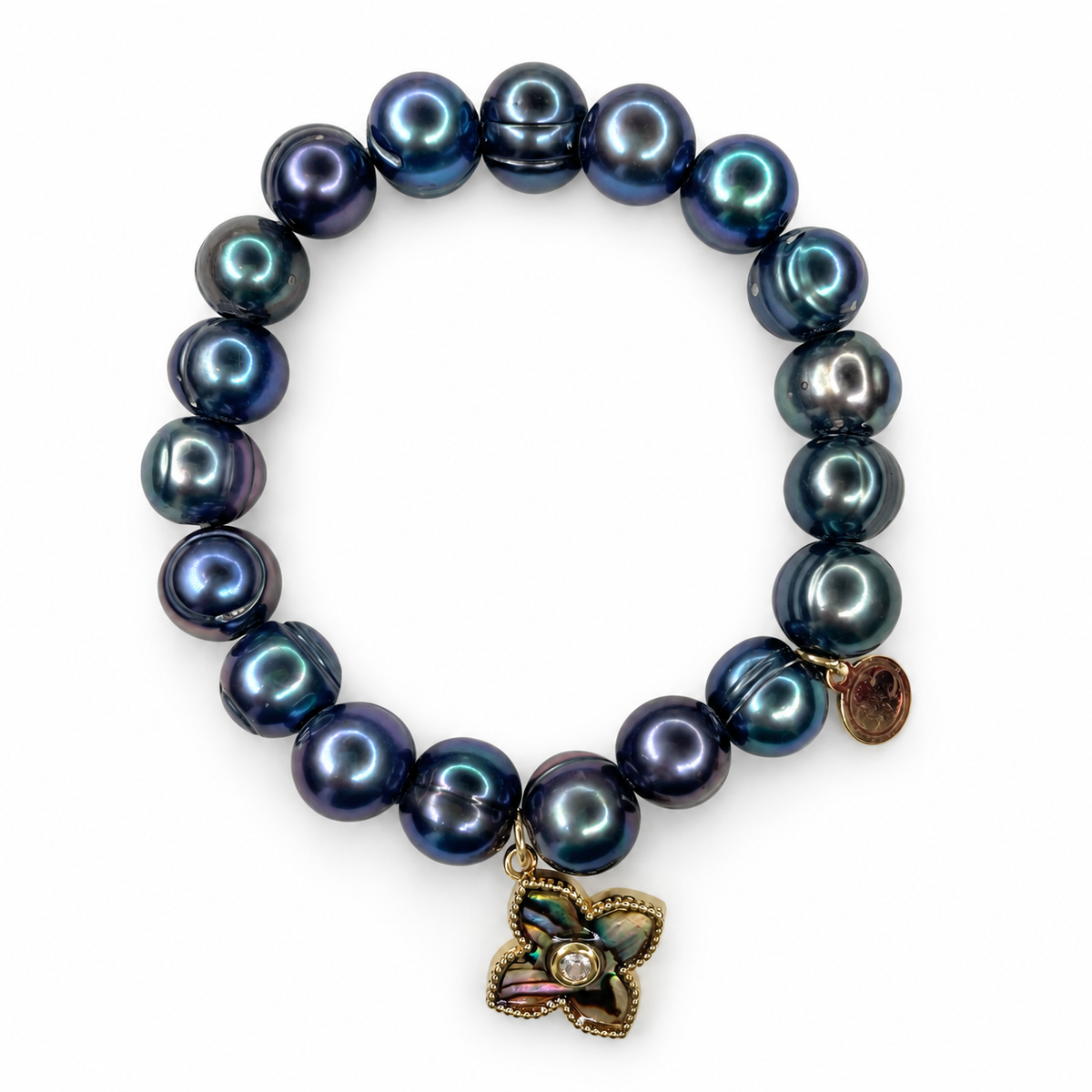 Peacock Pearl with Abalone Pointed Clover - Oriana LaMarca Designs