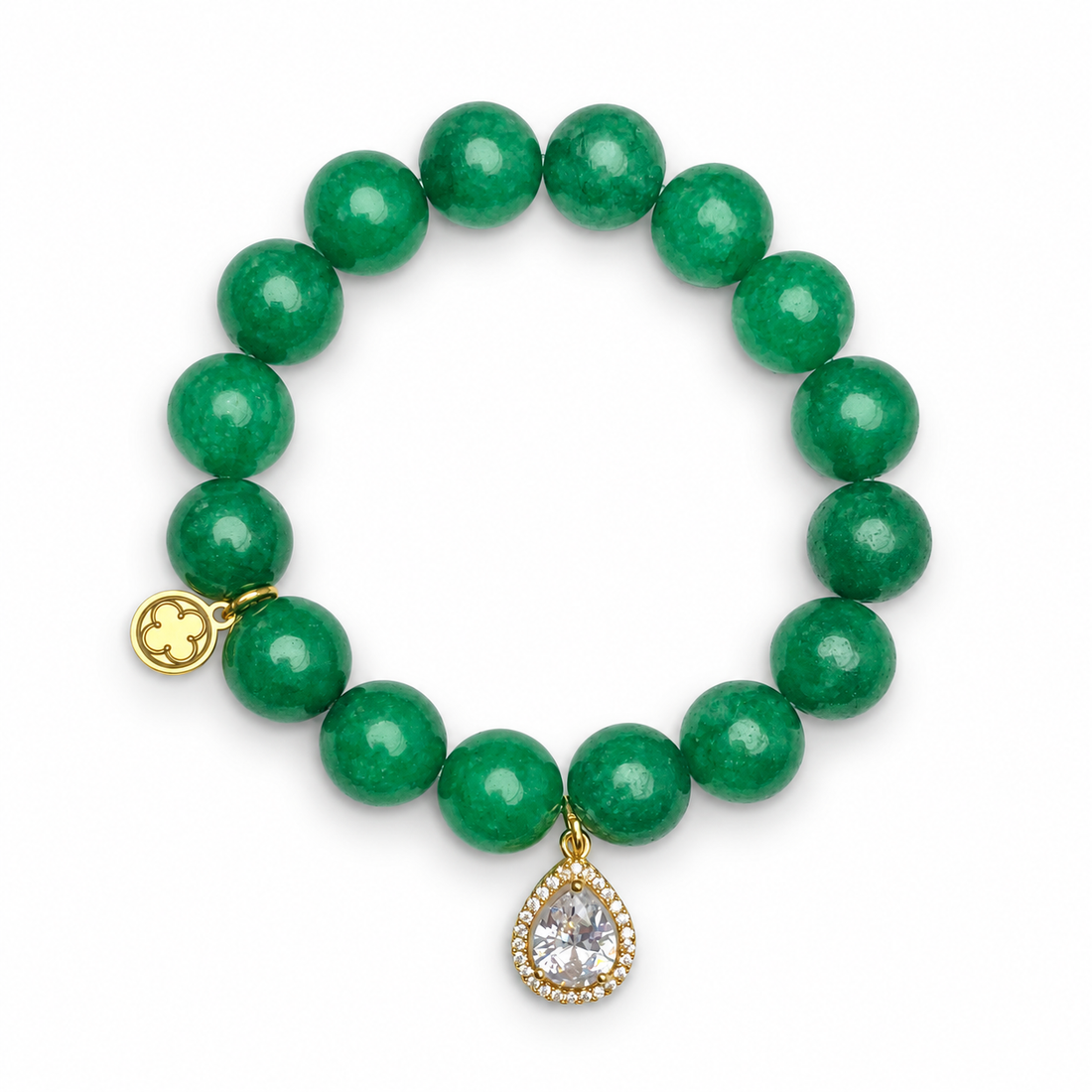Emerald Green Jade with Pavé Gold Teardrop - Oriana LaMarca Designs