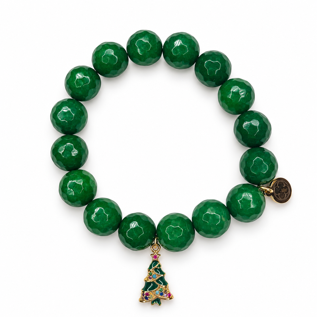 Deck The Halls Emerald Green Jade with Christmas Tree Pendant - Oriana LaMarca Designs