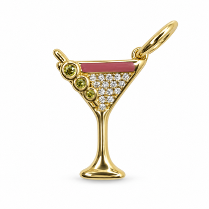 Pavé Martini Glass Pendant studio photo