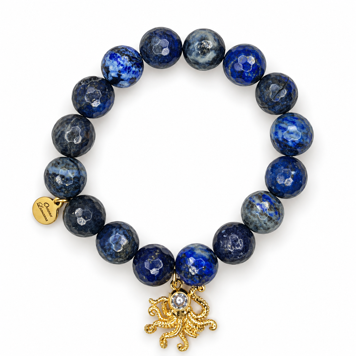 Lapis with Pavé Octopus Pendant - Oriana LaMarca Designs