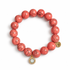 Coral Pink Howlite with Pavé Opal Round Pendant - Oriana LaMarca Designs