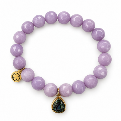 Lavender Jade with Abalone Teardrop Pendant - Oriana LaMarca Designs