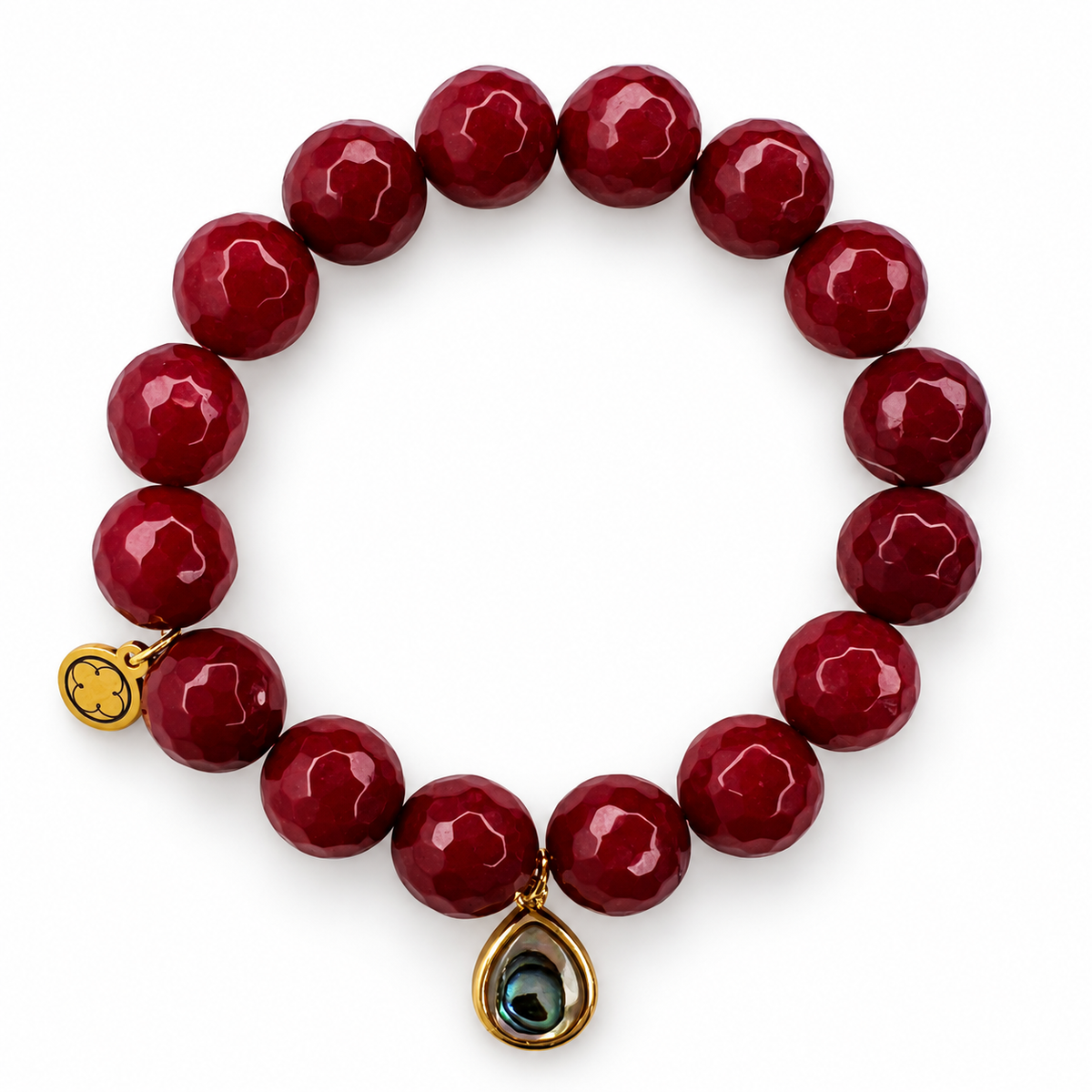Marsala Jade with Abalone Teardrop Pendant - Oriana LaMarca Designs