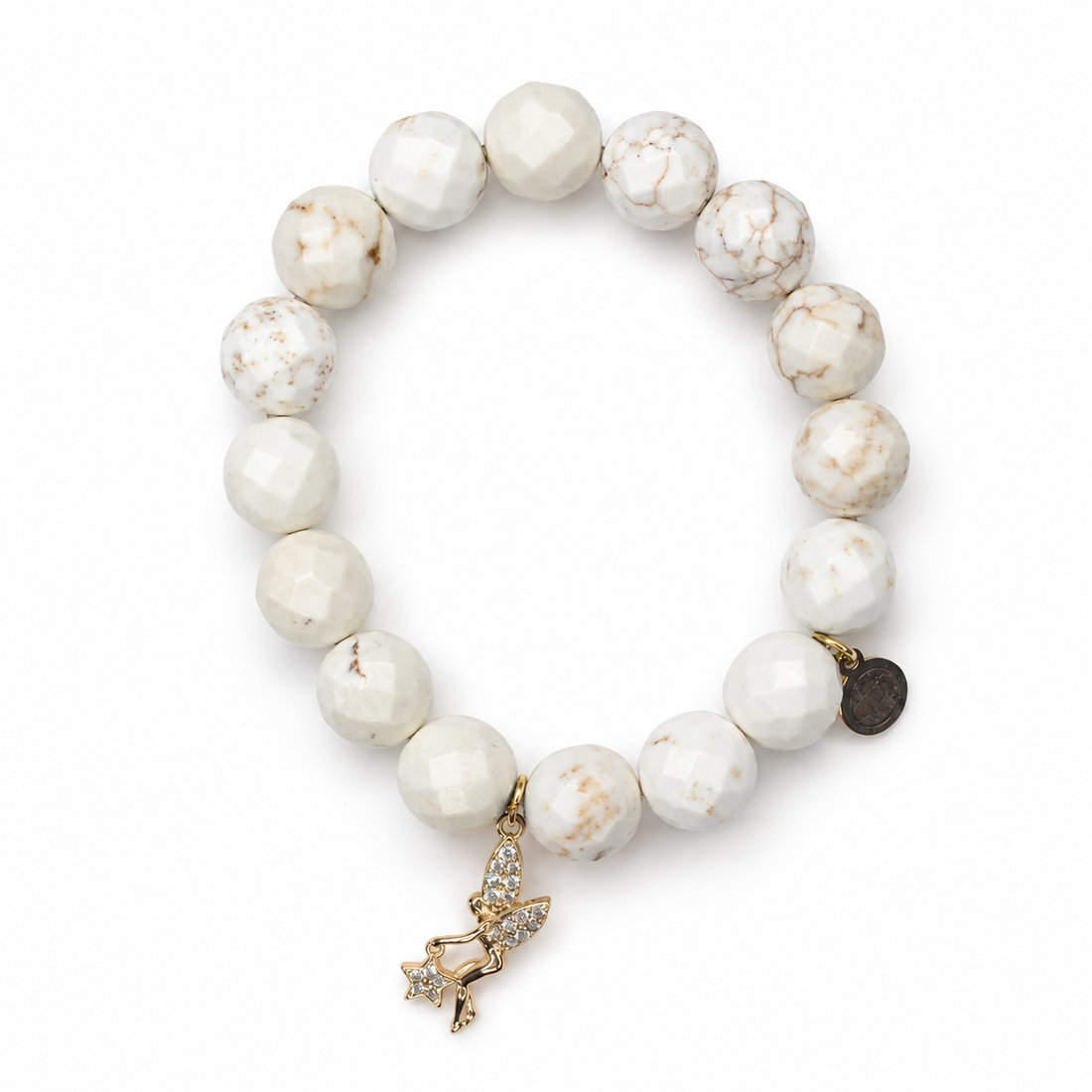 White Magnesite with Pavé Fairy Pendant - Oriana LaMarca Designs