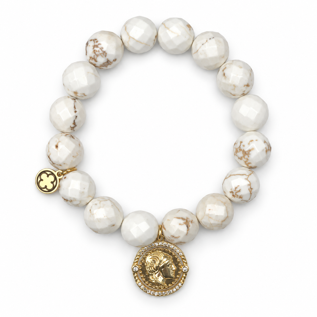White Magnesite with Roman Coin - Oriana LaMarca Designs