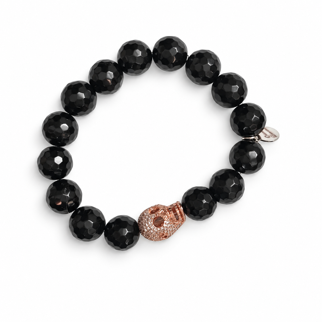 Black Onyx with Pavé Rose Gold Skull - Oriana LaMarca Designs