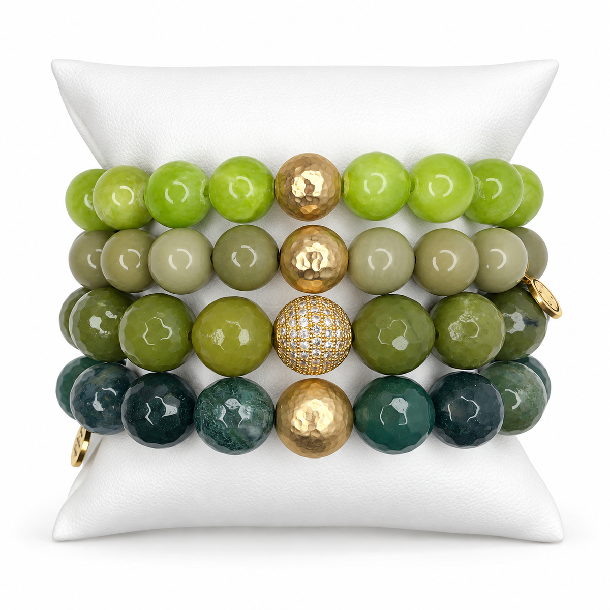 Green Light Armparty on white studio background