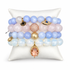 Serenity and Rose Quartz Armparty on white studio background