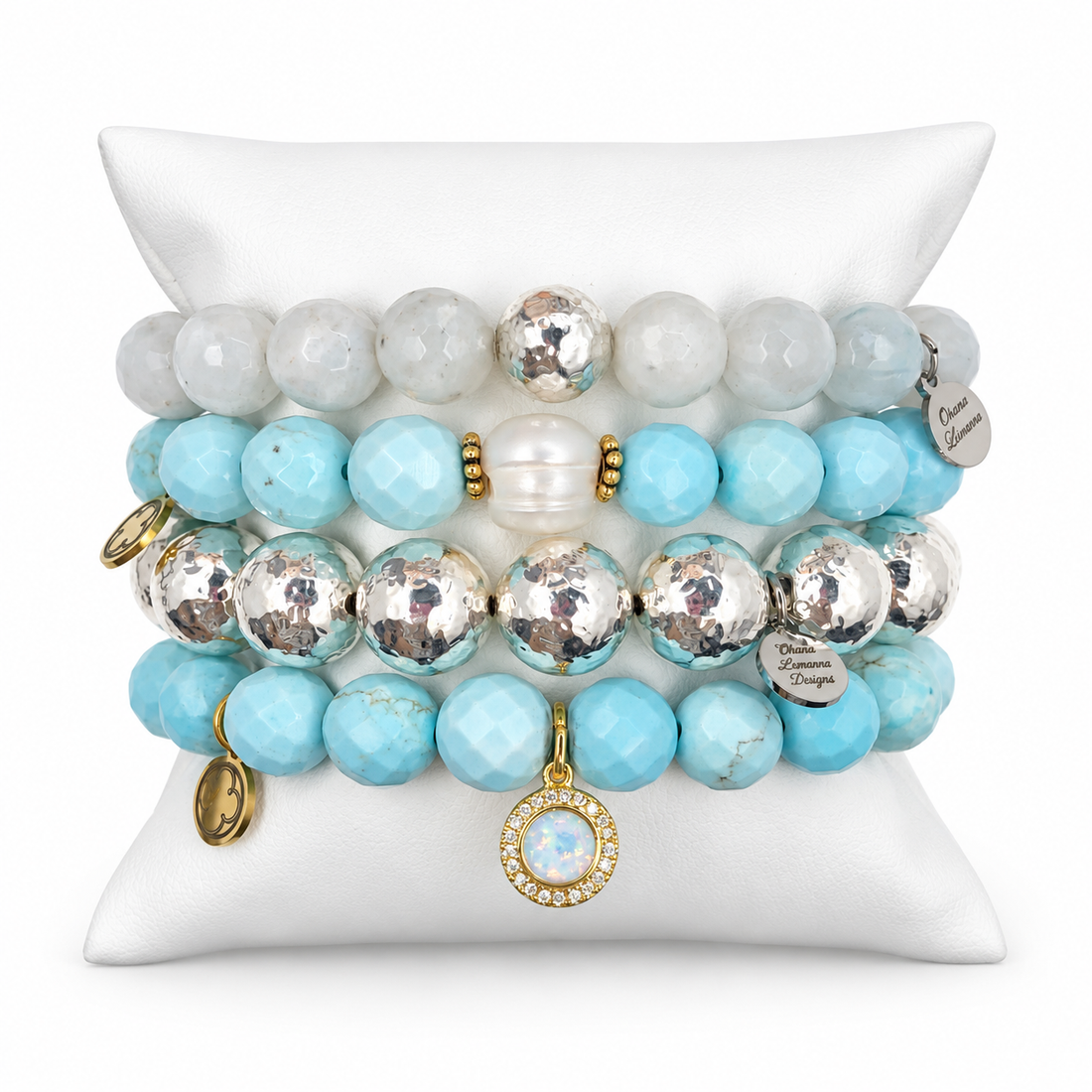 Steel Blue Armparty on white studio background