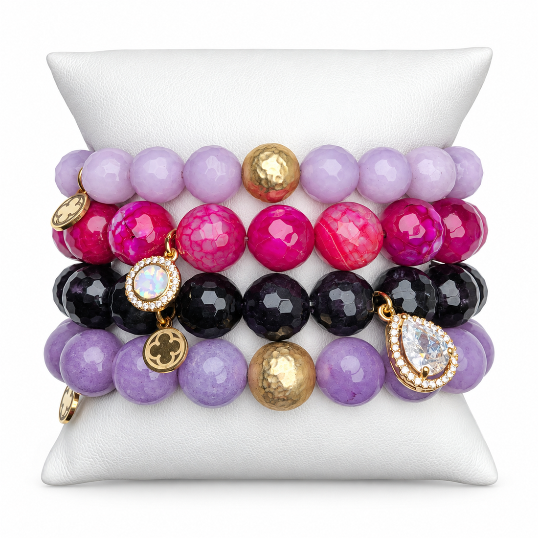 Plumtastic Armparty on white studio background
