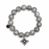 Mr Jasper Grey with Pavé Harlequin Silver Clover Pendant - Oriana LaMarca Designs