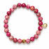 Mens Pink Imperial Jasper with Gold Accent on white studio background