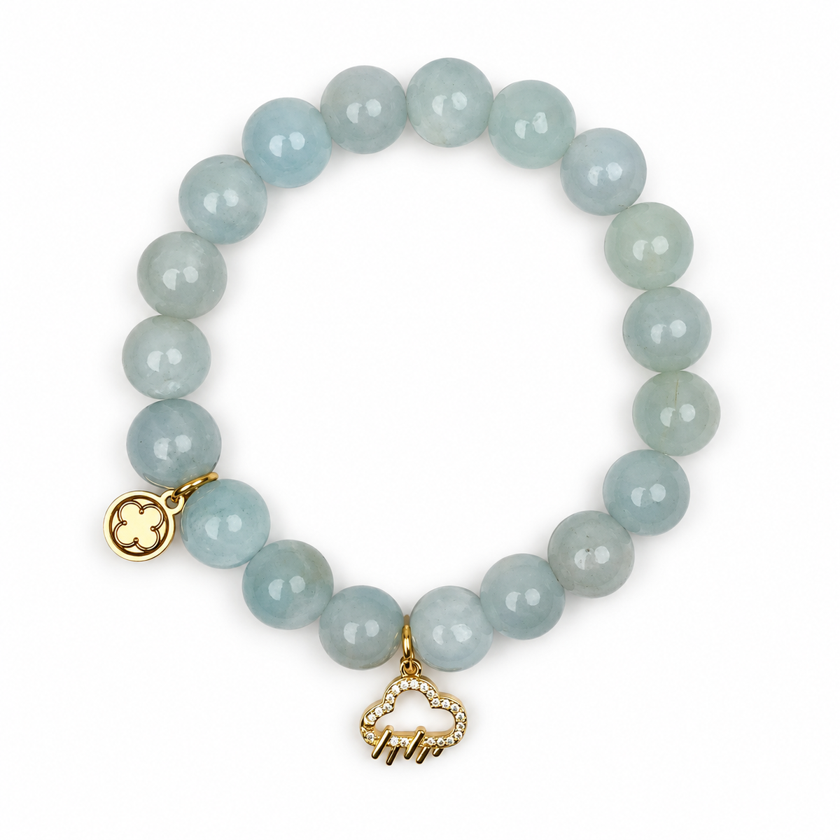 Aquamarine with Pavé Cloud Pendant - Oriana LaMarca Designs