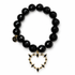 Black Onyx with Black Pavé Open Heart Pendant - Oriana LaMarca Designs
